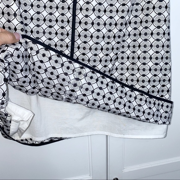 Talbots | Geometric Circle Embroidered Pencil Skirt Black/White 2 - Picture 5 of 12